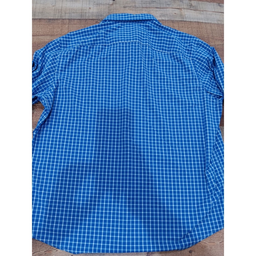 Men's Untuckit XL Blue Plaid Long Sleeve Button up 2487 - Picture 10 of 11